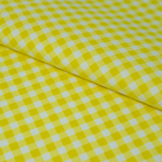 SINGER Yellow & White Plaid Print Cotton Fabric Fat Quarter